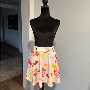Strawberry Shortcake skater skirt size small/medium pink red yellow